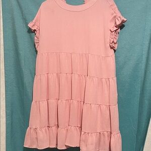 Chic Pink Tiered Mini Dress